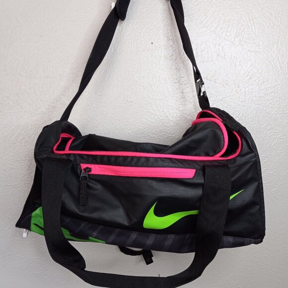 Black Pink Green Duffle Gym Bag - Picture 1 of 8
